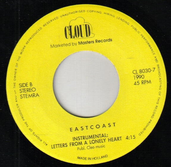 East Coast (8) : Letters From A Lonely Heart (7", Single)