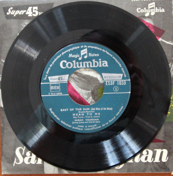 Sarah Vaughan : East Of The Sun/ Mean To Me/ Time To Go/ Ain't Misbehavin' (7", EP)