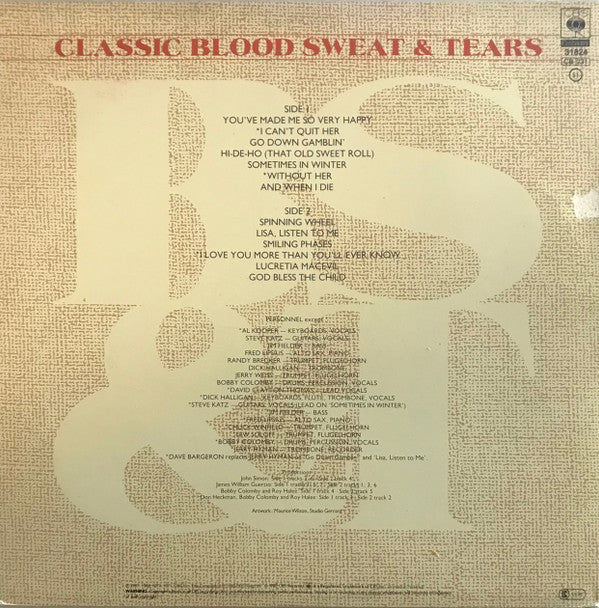 Blood, Sweat & Tears* : Classic B, S & T (LP, Comp)