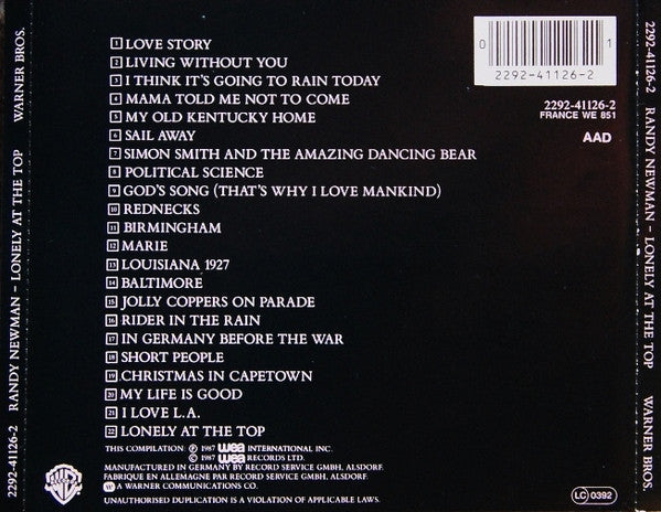 Randy Newman : Lonely At The Top - The Best Of Randy Newman (CD, Comp, RE, RM)