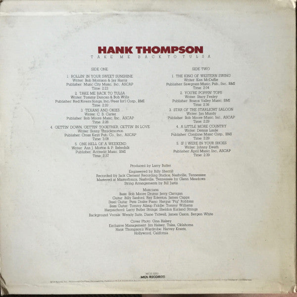 Hank Thompson : Take Me Back To Tulsa (LP, Album)