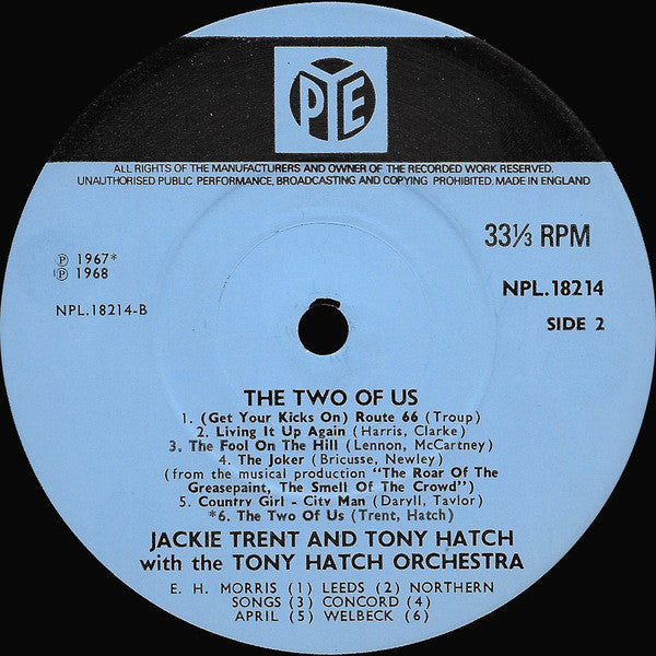 Jackie Trent & Tony Hatch With The Tony Hatch Orchestra : The Two Of Us (LP, Mono)