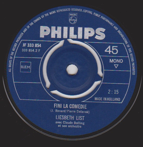 Liesbeth List : Autant Que Moi (7", Single, Mono)