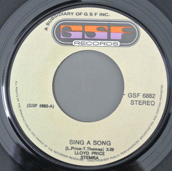 Lloyd Price : Sing A Song / Personality (7", Single)