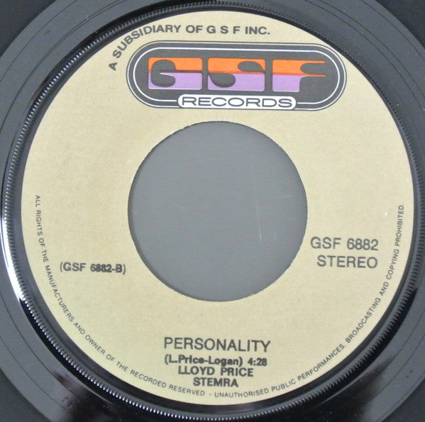 Lloyd Price : Sing A Song / Personality (7", Single)