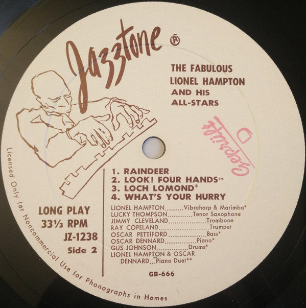 Lionel Hampton All Stars : The Fabulous Lionel Hampton And His All-Stars (LP, Album, Mono)