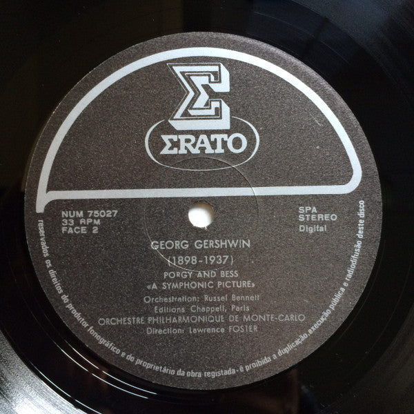 George Gershwin, Orchestre Philharmonique De Monte-Carlo, Lawrence Foster : An American in Paris, Porgy and Bess (LP, Album)