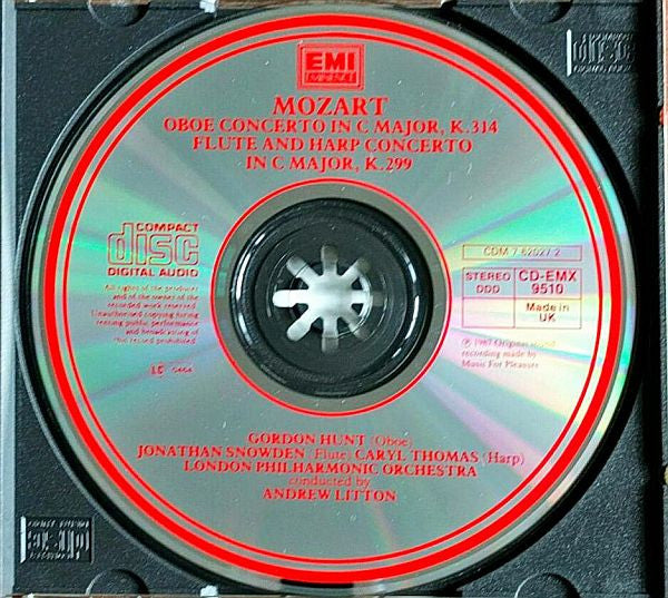 Wolfgang Amadeus Mozart - Gordon Hunt, Jonathan Snowden, Caryl Thomas, London Philharmonic Orchestra, Andrew Litton : Oboe Concerto / Flute And Harp Concerto (CD, Album)