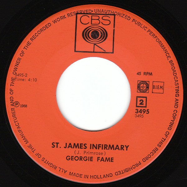 Georgie Fame :  Bullets Laverne   (7", Single)