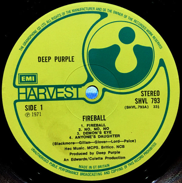 Deep Purple : Fireball (LP, Album, RE, Tex)