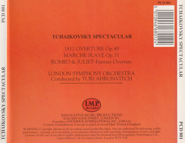 Pyotr Ilyich Tchaikovsky, London Symphony Orchestra, Yuri Ahronovitch : Tchaikovsky Spectacular (CD, RE)