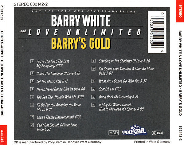 Barry White And Love Unlimited : Barry's Gold (CD, Comp)