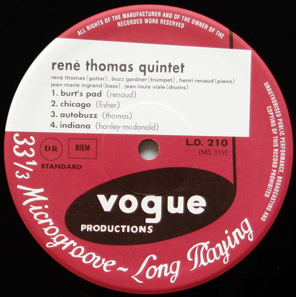 René Thomas Quintet : René Thomas Et Son Quintette (LP, Album, Mono)