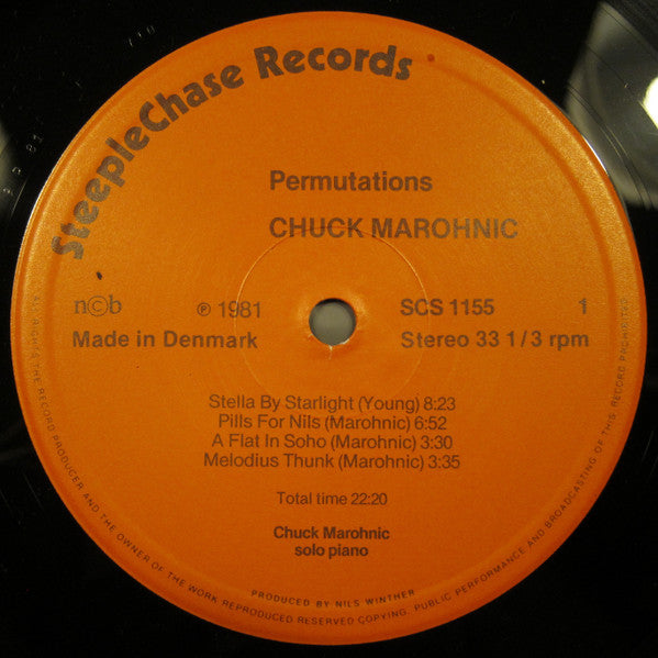 Chuck Marohnic : Permutations - Solo Piano (LP, Album)