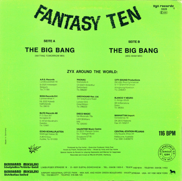 Fantasy Ten : The Big Bang (12", Maxi)