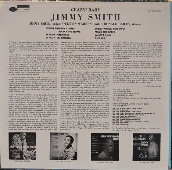 Jimmy Smith : Crazy! Baby (LP, Album, RE)