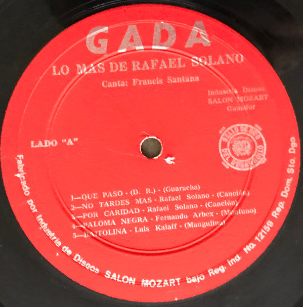 Rafael Solano Y Sus Amigos : Lo Mas De Rafael Solano (LP, Comp)