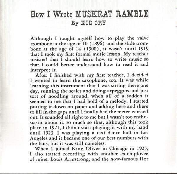 Kid Ory And His Creole Jazz Band : Kid Ory's Creole Jazz Band: 1954 (CD, Album, RE)