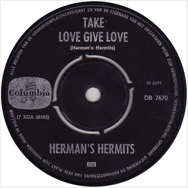 Herman's Hermits : Just A Little Bit Better (7", Single)