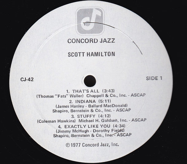 Scott Hamilton : Scott Hamilton Is A Good Wind Who Is Blowing Us No Ill (LP, Album)