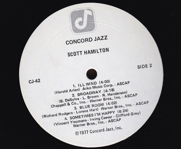 Scott Hamilton : Scott Hamilton Is A Good Wind Who Is Blowing Us No Ill (LP, Album)