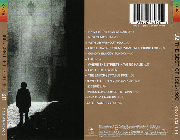 U2 : The Best Of 1980-1990 (CD, Comp, RM, RP)
