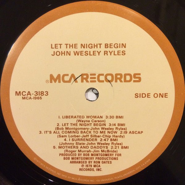 John Wesley Ryles : Let The Night Begin (LP, Album)