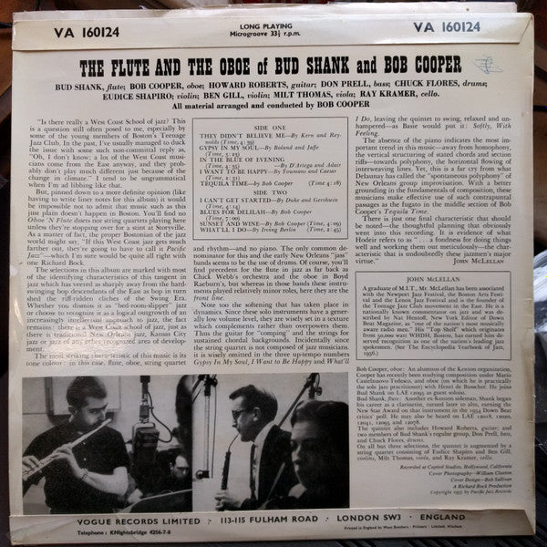 Bud Shank / Bob Cooper : Flute 'N Oboe (LP, Album, Mono)