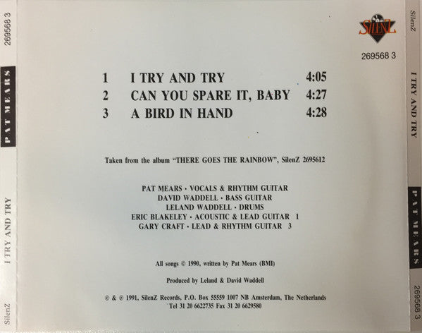 Pat Mears : I Try And Try (CD, Maxi)