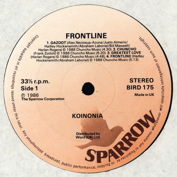 Koinonia : Frontline (LP, Album)