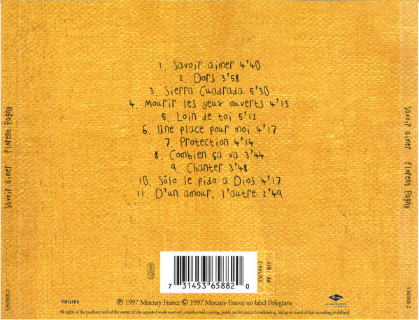 Florent Pagny : Savoir Aimer (CD, Album)