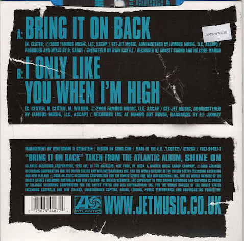 Jet (2) : Bring It On Back (7", Single, Blu)