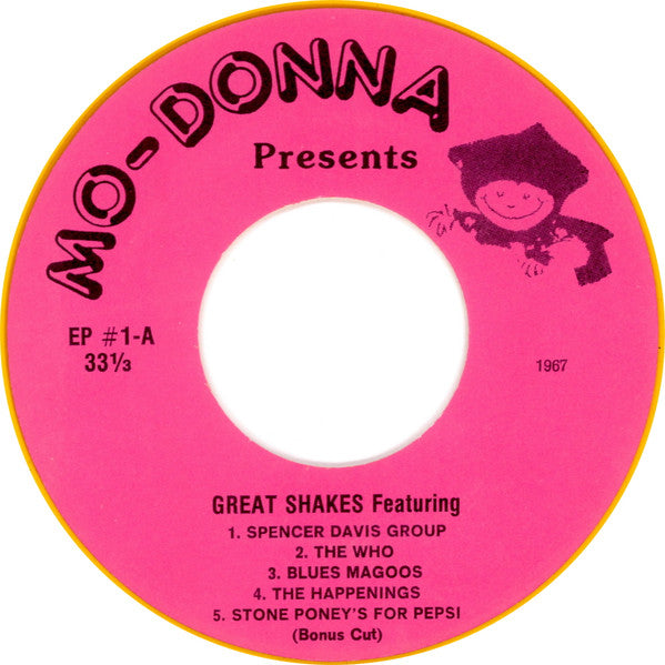 The Spencer Davis Group, The Who, Blues Magoos, The Happenings, The Stone Poneys, The Tokens, Dusty Springfield, The Yardbirds, The Chiffons, The Troggs : Great Shakes Shake-Out EP (7", EP, Unofficial)