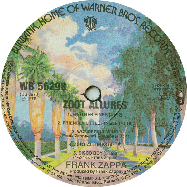 Frank Zappa : Zoot Allures (LP, Album)