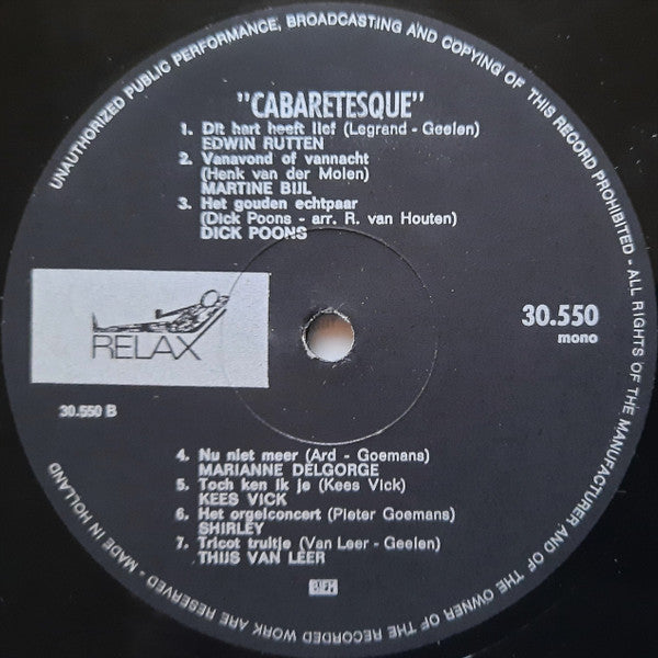 Various : Cabarettesque (LP, Comp, Mono)