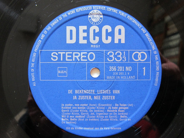 Cast of "Ja Zuster, Nee Zuster" : De Bekendste Liedjes Van Ja zuster, Nee Zuster. (LP, Comp, Club)