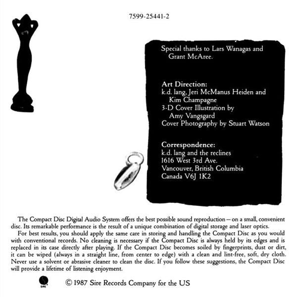 k.d. lang and the reclines : Angel With A Lariat (CD, Album, RE)