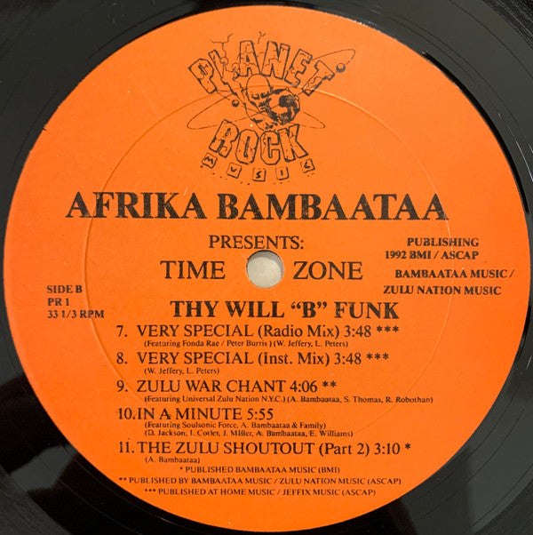 Afrika Bambaataa Presents Time Zone : Thy Will "B" Funk (LP, Album)