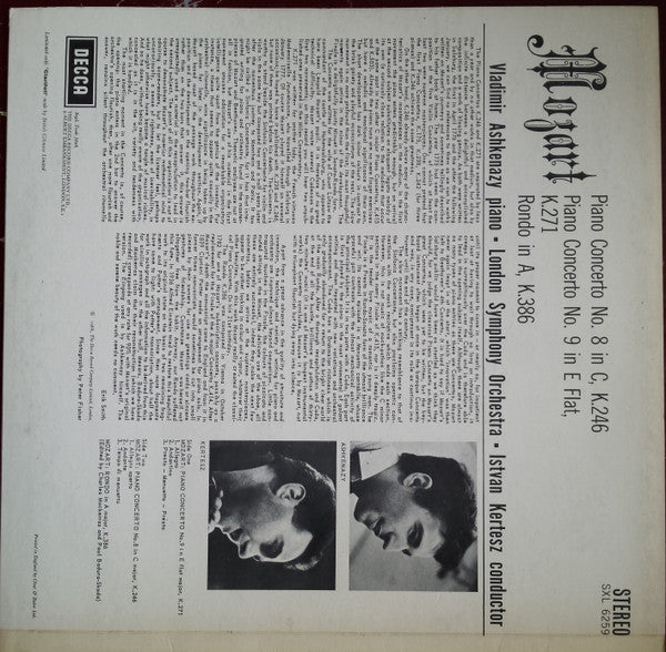 Wolfgang Amadeus Mozart, Vladimir Ashkenazy, London Symphony Orchestra, István Kertész : Piano Concerto No. 8 In C, K.246 / Piano Concerto No. 9 In E Flat, K.271 / Rondo In A, K.386 (LP, RP)