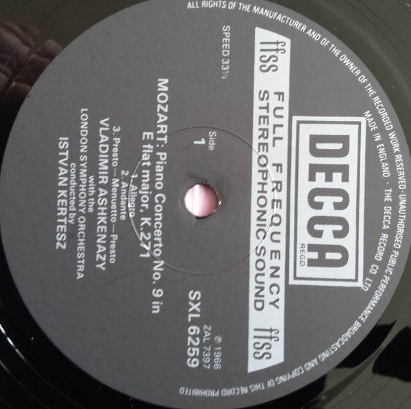 Wolfgang Amadeus Mozart, Vladimir Ashkenazy, London Symphony Orchestra, István Kertész : Piano Concerto No. 8 In C, K.246 / Piano Concerto No. 9 In E Flat, K.271 / Rondo In A, K.386 (LP, RP)