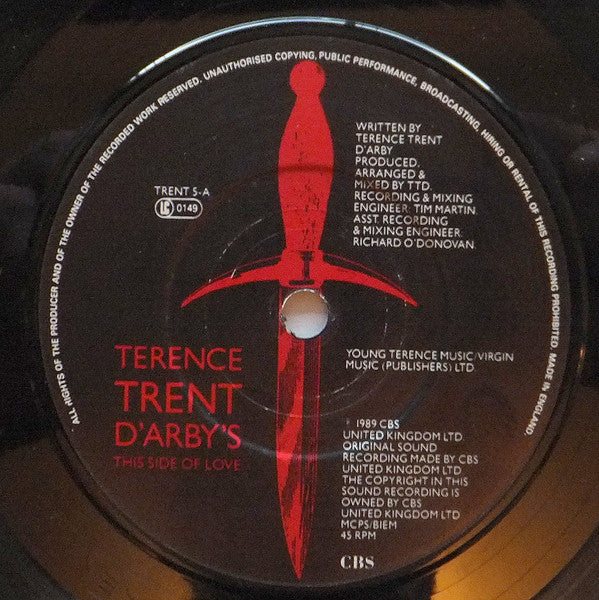 Terence Trent D'Arby's* : This Side Of Love (7", Single, Tow)