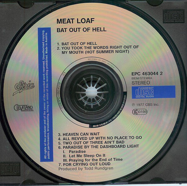 Meat Loaf : Bat Out Of Hell (CD, Album, RE)