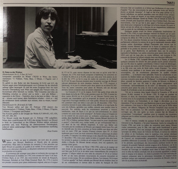 Wolfgang Amadeus Mozart, Murray Perahia, English Chamber Orchestra : Concerti N°11 & N°20 (LP)