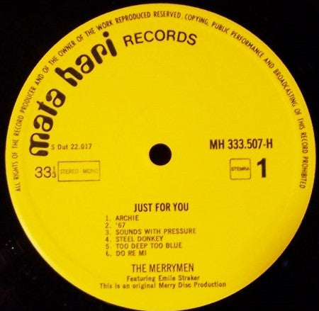 The Merrymen Featuring Emile Straker : Just For You (LP, Album)