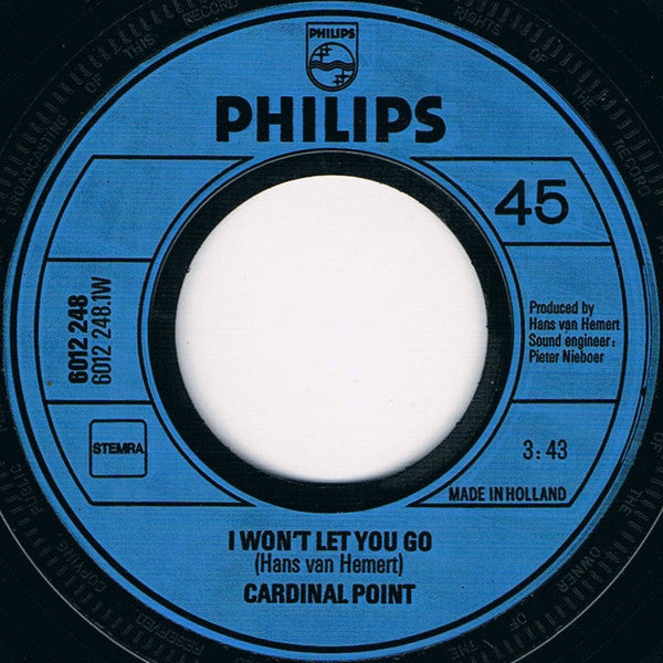 Cardinal Point : I Won't Let You Go / Be My Baboon (7", Single)