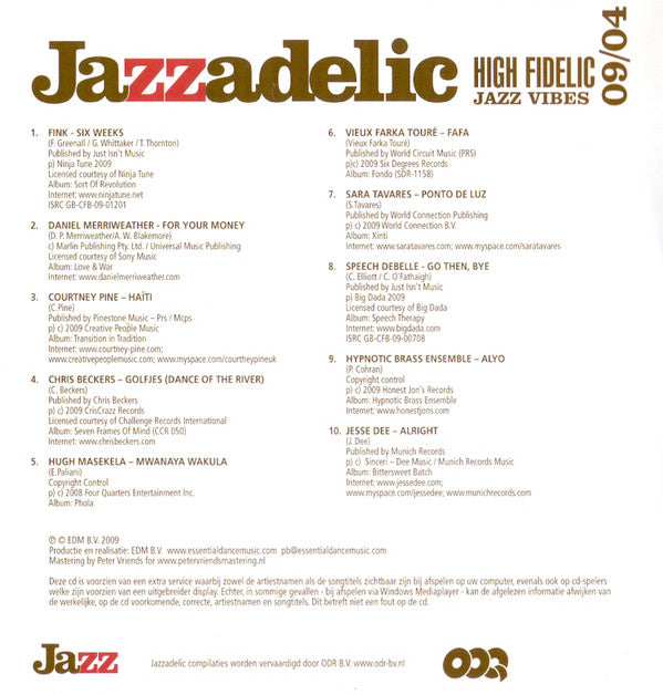 Various : Jazzadelic 09.4 High-Fidelic Jazz Vibes (CD, Comp, Promo)