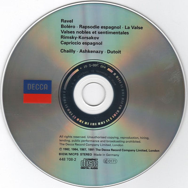 Maurice Ravel, Vladimir Ashkenazy, Riccardo Chailly, Charles Dutoit, Nikolai Rimsky-Korsakov : Bolero, La Valse, Raposodie Espagnole, Capriccio Espagnol (CD, Comp)