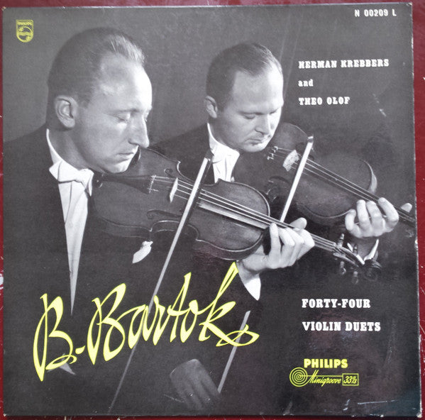 Herman Krebbers And Theo Olof .  B. Bartók* : Forty-Four Violin Duets (LP, Album)