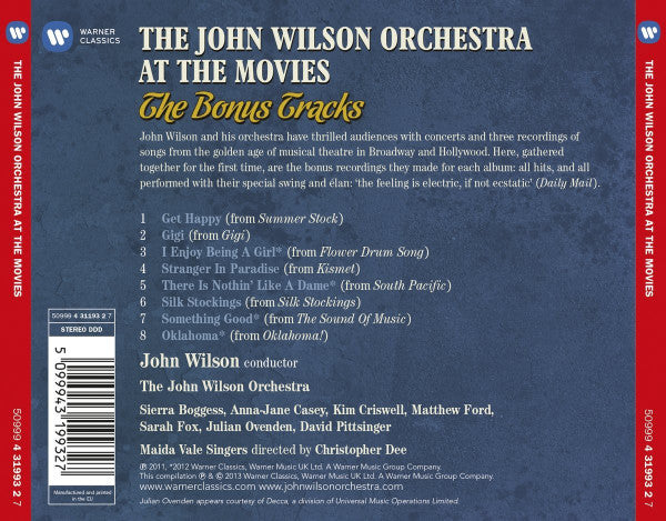 The John Wilson Orchestra : At The Movies: The Bonus Tracks (CD, Album)