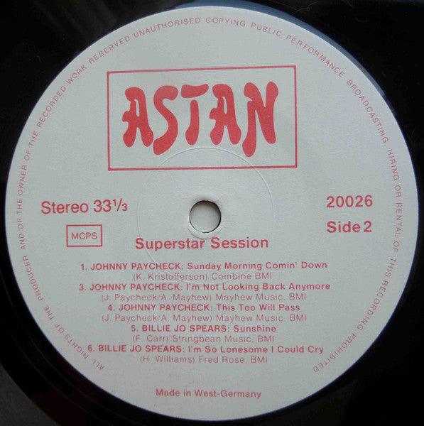 Johnny Paycheck / Alabama / Billie Jo Spears / George Jones (2) : Superstar Session (LP, Comp)
